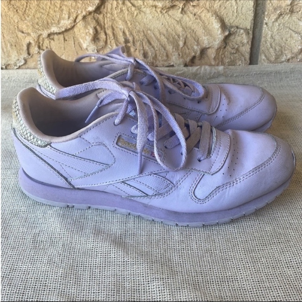 Reebok Classic Leather Metallic Sneakers Purple Retro 90’s Y2k Size 6 Street - Picture 14 of 16